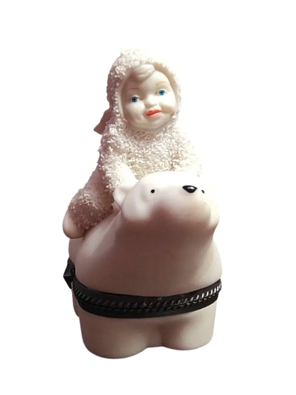 Department 56 Snowbabies Polar Express Trinket Box Christmas Bisque